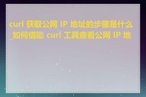 curl 获取公网 IP 地址的步骤是什么_如何借助 curl 工具查看公网 IP 地址
