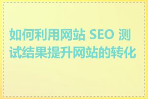 如何利用网站 SEO 测试结果提升网站的转化率