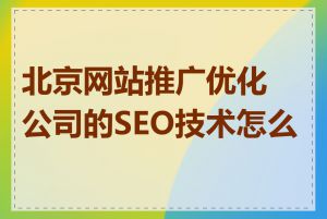 北京网站推广优化公司的SEO技术怎么样