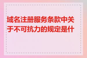 域名注册服务条款中关于不可抗力的规定是什么
