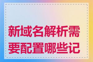 新域名解析需要配置哪些记录