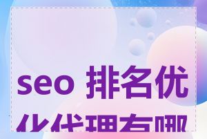 seo 排名优化代理有哪些