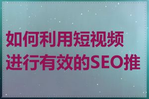 如何利用短视频进行有效的SEO推广