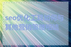 seo优化工具如何与其他营销策略相结合