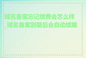 域名备案忘记续费会怎么样_域名备案到期后会自动续期吗