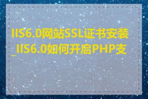 IIS6.0网站SSL证书安装_IIS6.0如何开启PHP支持