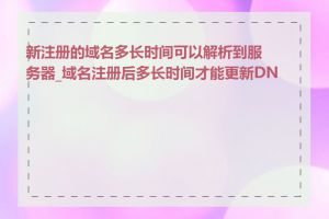 新注册的域名多长时间可以解析到服务器_域名注册后多长时间才能更新DNS