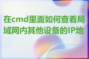 在cmd里面如何查看局域网内其他设备的IP地址