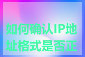 如何确认IP地址格式是否正确