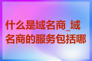 什么是域名商_域名商的服务包括哪些