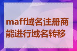 maff域名注册商能进行域名转移吗