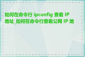 如何在命令行 ipconfig 查看 IP 地址_如何在命令行查看公网 IP 地址
