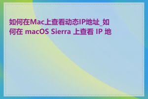 如何在Mac上查看动态IP地址_如何在 macOS Sierra 上查看 IP 地址
