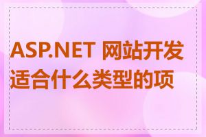 ASP.NET 网站开发适合什么类型的项目
