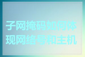 子网掩码如何体现网络号和主机号