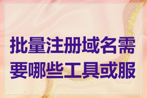 批量注册域名需要哪些工具或服务
