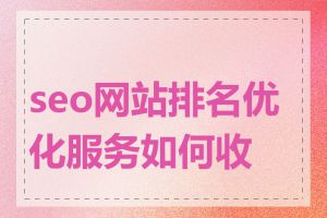 seo网站排名优化服务如何收费