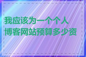 我应该为一个个人博客网站预算多少资金