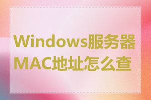 Windows服务器MAC地址怎么查看
