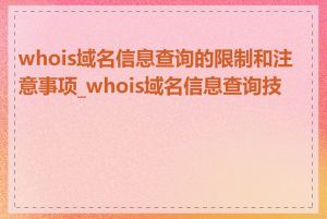 whois域名信息查询的限制和注意事项_whois域名信息查询技巧