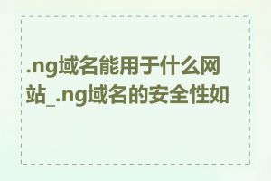 .ng域名能用于什么网站_.ng域名的安全性如何