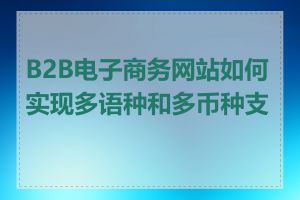 B2B电子商务网站如何实现多语种和多币种支持