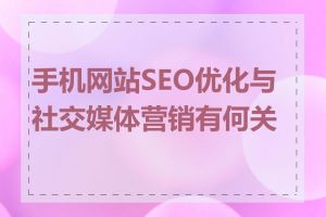 手机网站SEO优化与社交媒体营销有何关系