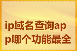 ip域名查询app哪个功能最全面