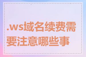 .ws域名续费需要注意哪些事项