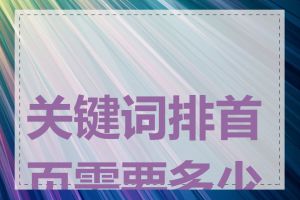 关键词排首页需要多少钱