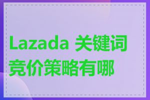 Lazada 关键词竞价策略有哪些