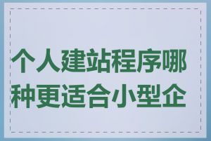 个人建站程序哪种更适合小型企业