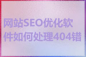 网站SEO优化软件如何处理404错误