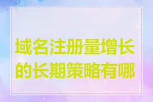 域名注册量增长的长期策略有哪些