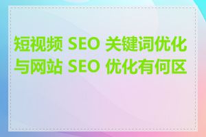 短视频 SEO 关键词优化与网站 SEO 优化有何区别