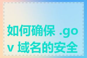 如何确保 .gov 域名的安全性