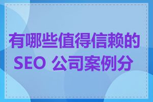 有哪些值得信赖的 SEO 公司案例分享
