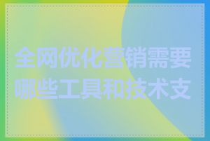 全网优化营销需要哪些工具和技术支持