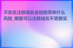 不实名注册域名会给我带来什么风险_哪里可以注册域名不需要实名