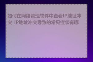 如何在网络管理软件中查看IP地址冲突_IP地址冲突导致的常见症状有哪些