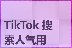 TikTok 搜索人气用户