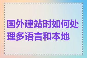 国外建站时如何处理多语言和本地化