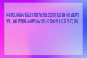 网站漏洞检测的报告应该包含哪些内容_如何解决跨站请求伪造(CSRF)漏洞