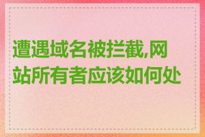 遭遇域名被拦截,网站所有者应该如何处理