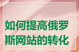 如何提高俄罗斯网站的转化率