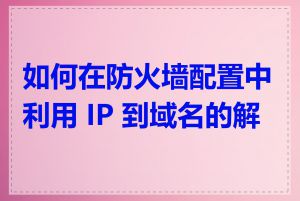 如何在防火墙配置中利用 IP 到域名的解析