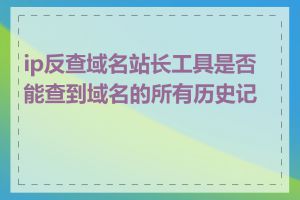ip反查域名站长工具是否能查到域名的所有历史记录