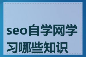 seo自学网学习哪些知识点