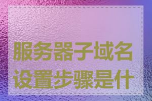 服务器子域名设置步骤是什么
