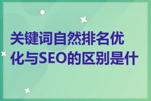 关键词自然排名优化与SEO的区别是什么
